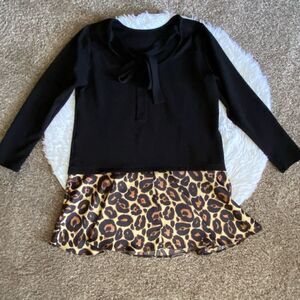 ASOS Top Animal Print Black Womens Size 6